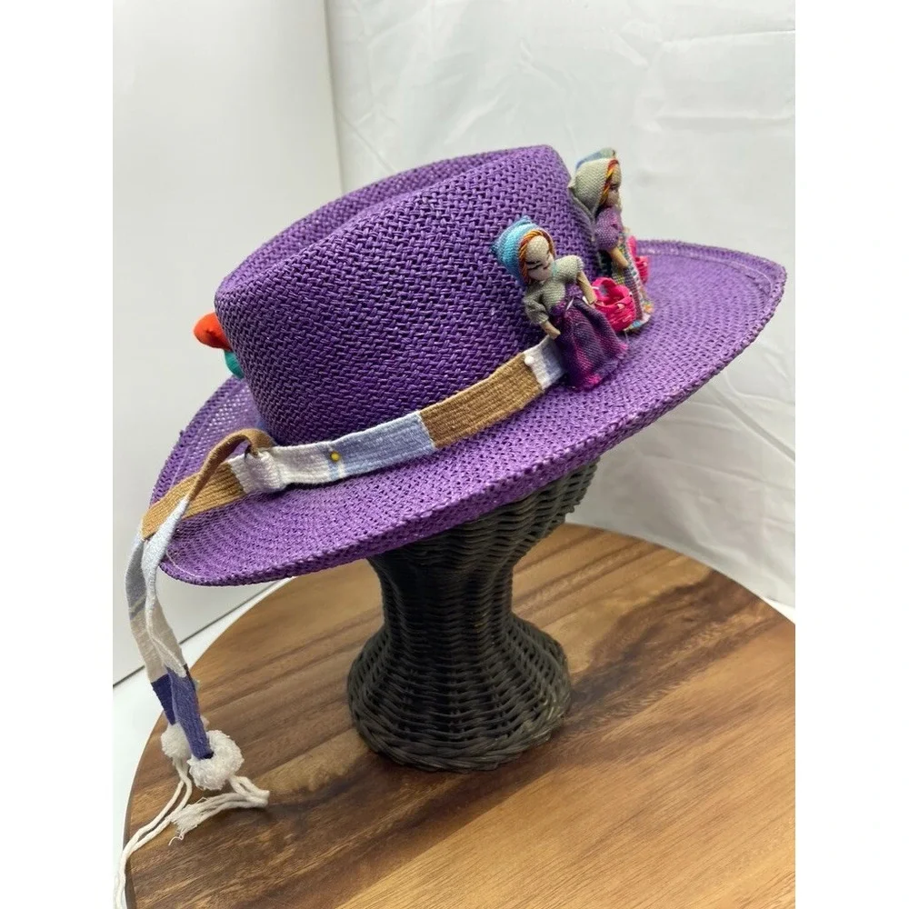 Hat Artist day of the dead zombie hat purple, unique, handmade artist 3D‎